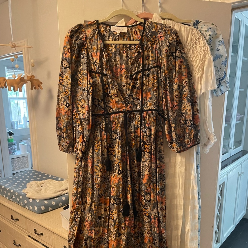 THE GREAT Tassel Tie Blouson Dress SIZE 1